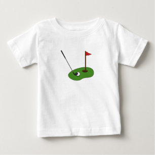 Camiseta Buraco de Curso de Golfe com Bandeira