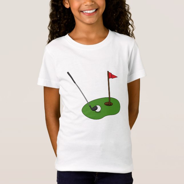 Camiseta Buraco de Curso de Golfe com Bandeira (Frente)