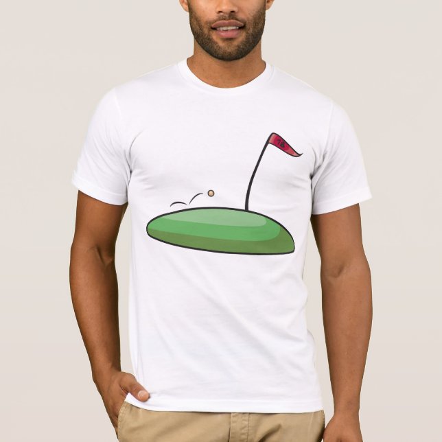 Camiseta Buraco de Putting no Golf Green com Bandeira 18 (Frente)