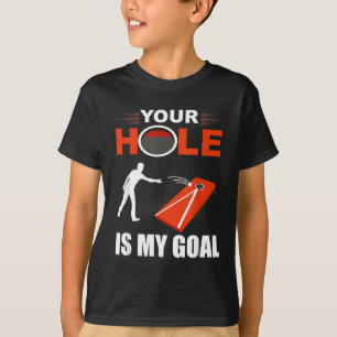 Camiseta Buraco É Objetivo Jogo Divertido de Cornhole Lança