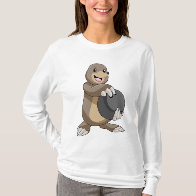 Camiseta Buraco na Boliche com Bola de boliche (Frente)