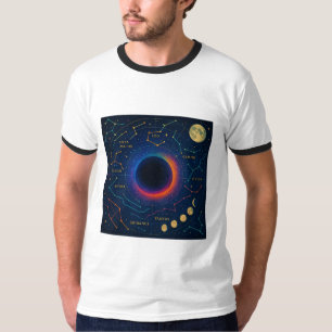 Camiseta Buraco Negro Cósmico e Constelações Arte - Celesti