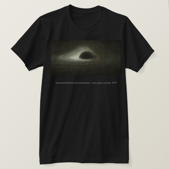 Camiseta Buraco Negro de Jean-Pierre Luminet (1979) (Frente do Design)