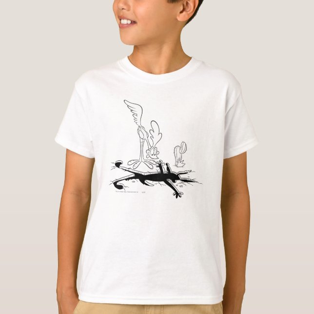 Camiseta Buraco no formato de ROAD RUNNER™ e WILE E. COYOTE (Frente)