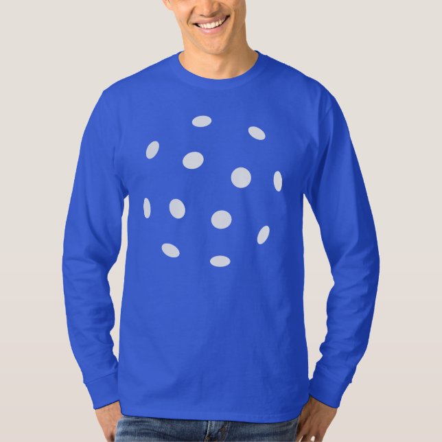 Camiseta Buracos brancos de piclebol em azul (Frente)