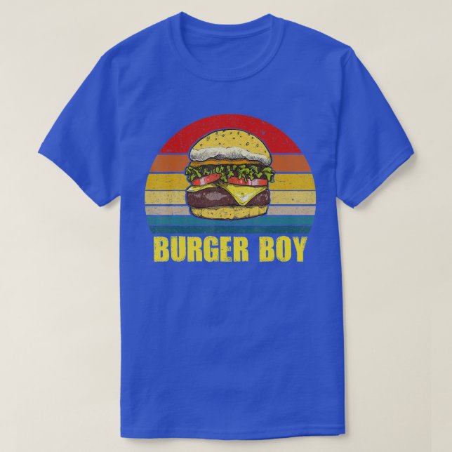 Camiseta Burger Boy Cheeseburger  Hamburger Lover Retro Vin (Frente do Design)