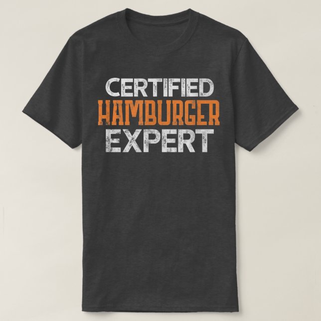 Camiseta Burger Certified Hamburger Epert Distante (Frente do Design)
