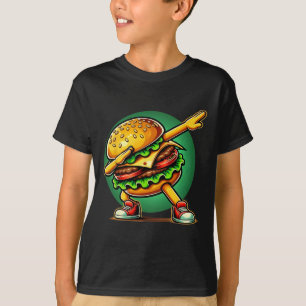 Camiseta Burger Dabbing Dancing Funny Burger Comida Hamburg