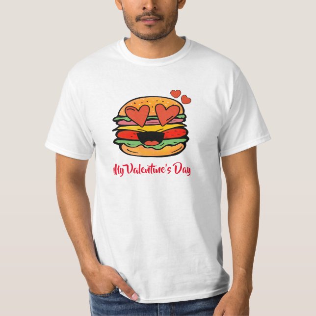 Camiseta Burger de Dia de os namorados (Frente)