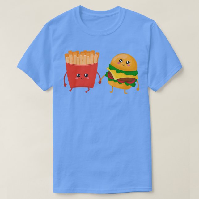 Camiseta Burger E Fries - Burger De Casal Com Fries Frances (Frente do Design)