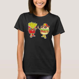 Camiseta Burger E Fries Trendy Weiry Bff Fast Comida Que