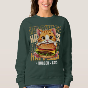 Camiseta Burger E Gatos Me Fazem Feliz