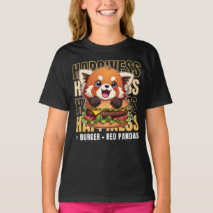 Camiseta Burger E Pandas Vermelhas Me Fazem Feliz
