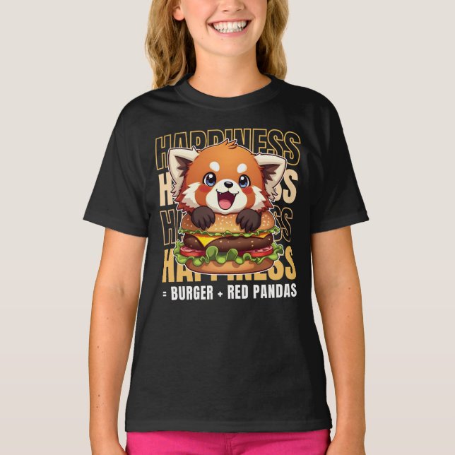 Camiseta Burger E Pandas Vermelhas Me Fazem Feliz (Frente)