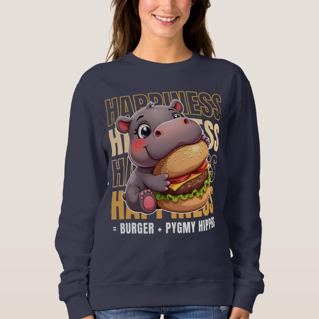 Camiseta Burger E Pygmy Hippos Me Fazem Feliz (Frente)