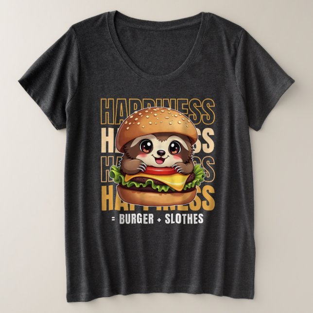 Camiseta Burger E Slothes Me Fazem Feliz (Frente do Design)