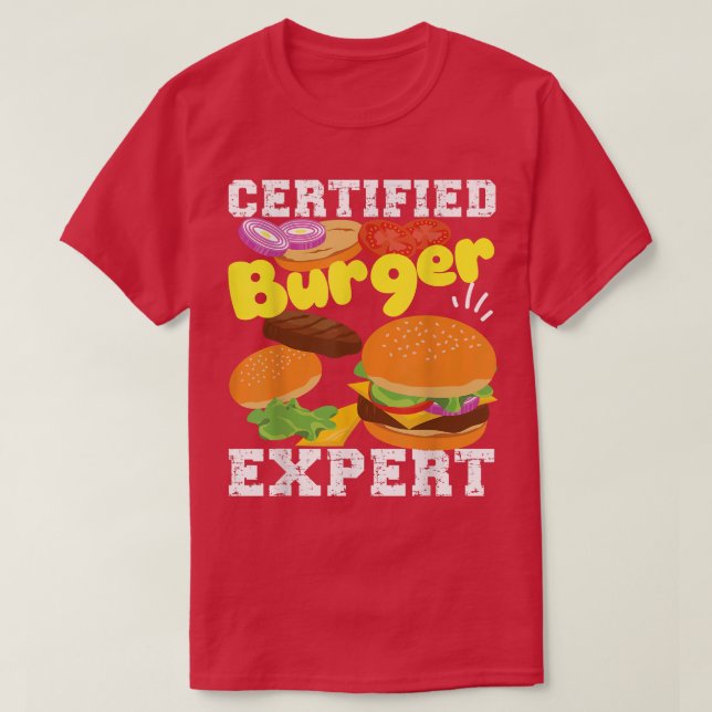 Camiseta Burger Epert Cheeseburger certificado (Frente do Design)