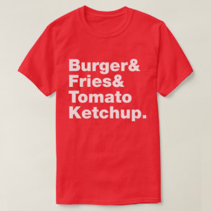 Camiseta Burger & Fries & Tomato Ketchup.
