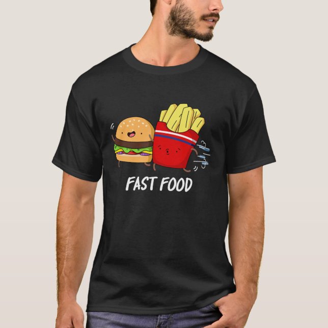 Camiseta Burger Funny De Comida Rápida E Fries Escuros BG (Frente)