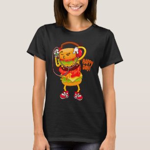 Camiseta Burger Hamburger Fones de ouvido Música Comida Ráp