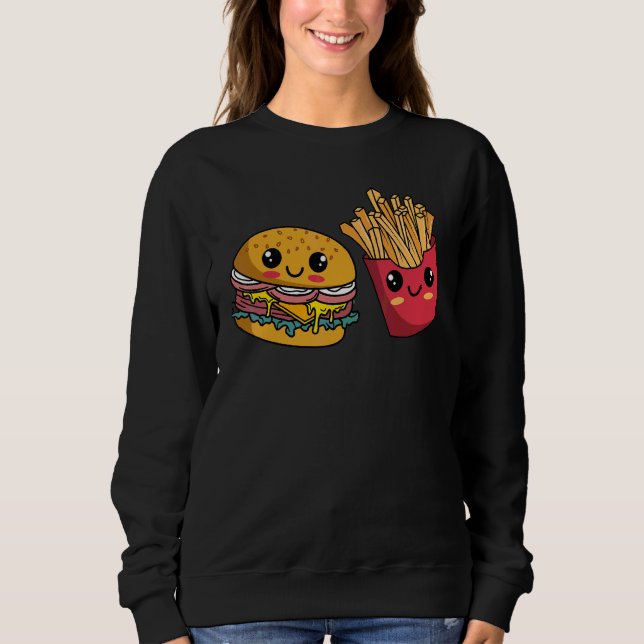 Camiseta Burger Hamburger Fries franceses Comida rápida (Frente)