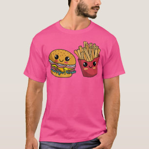 Camiseta Burger Hamburger Fries franceses Fries Fries Rápid