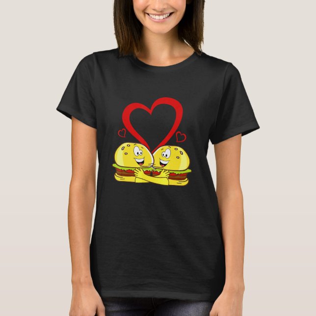 Camiseta Burger Love Junk Comida Sandwich Hamburger Rápido (Frente)