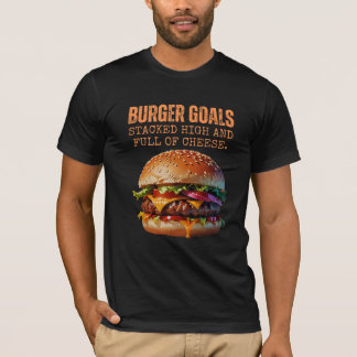 Camiseta Burger Metas: empilhado alto e cheio de queijo