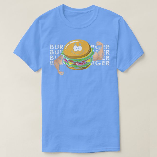 Camiseta Burger Muscular, Cheeseburger de Malhação para Con (Frente do Design)