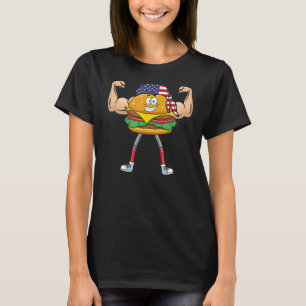 Camiseta Burger Muscular Com Bandeira Americana Pandana Bod