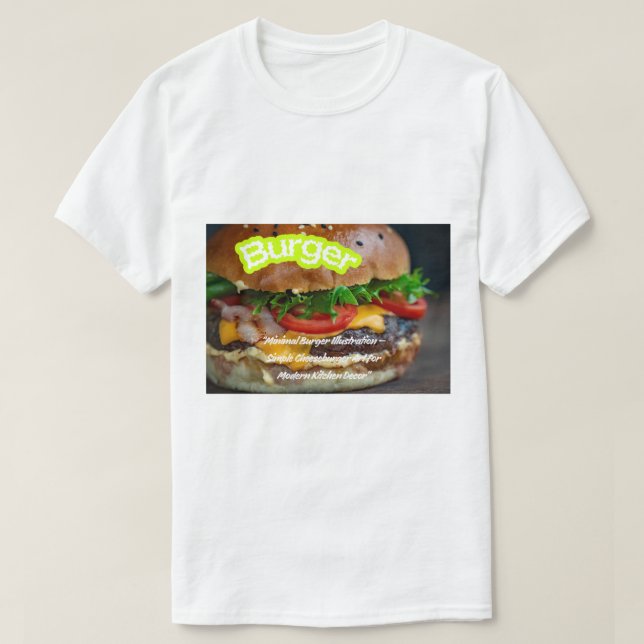 Camiseta Burger Piece Photo - Real Delicious Food Image (Frente do Design)