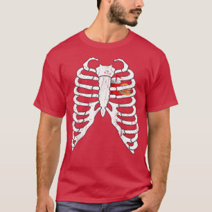 Camiseta Burger Skeleton Xray Hamburger Comida Rápida Franc