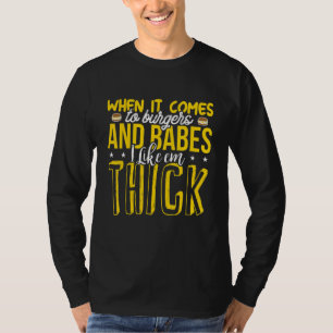 Camiseta Burgers Babes Espessas Raparigas Amam Comida de Fr