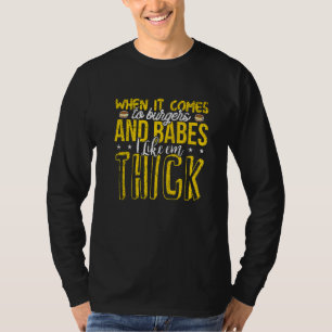 Camiseta Burgers Babes Espessas Raparigas Amam Comida de Fr