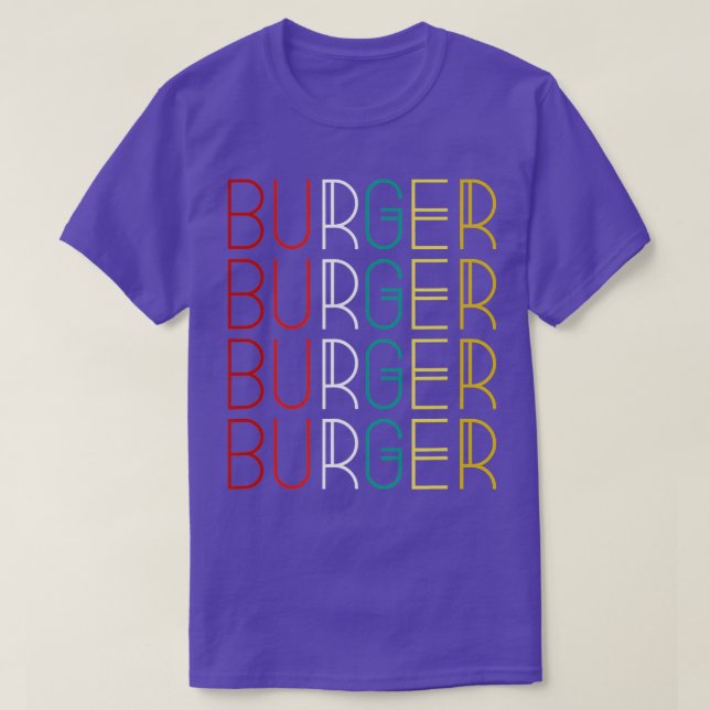 Camiseta Burgers Retro Vintage Funny Hamburger Comida F (Frente do Design)