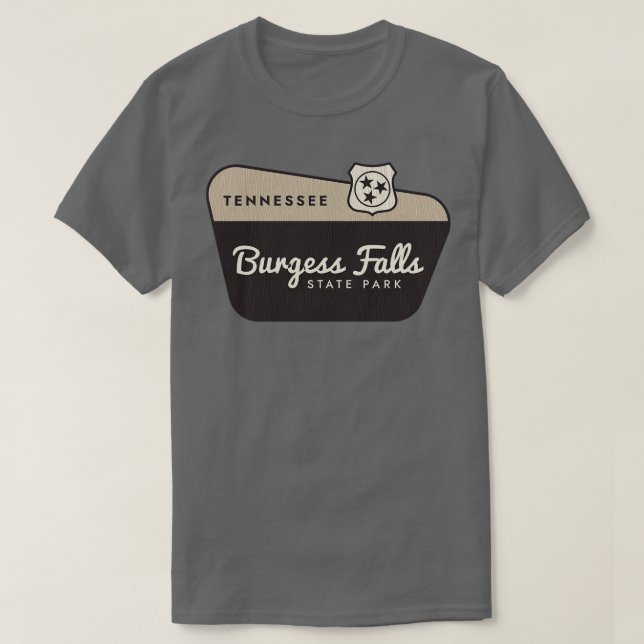 Camiseta Burgess Falls State Park Sinal de Boas-vindas do T (Frente do Design)