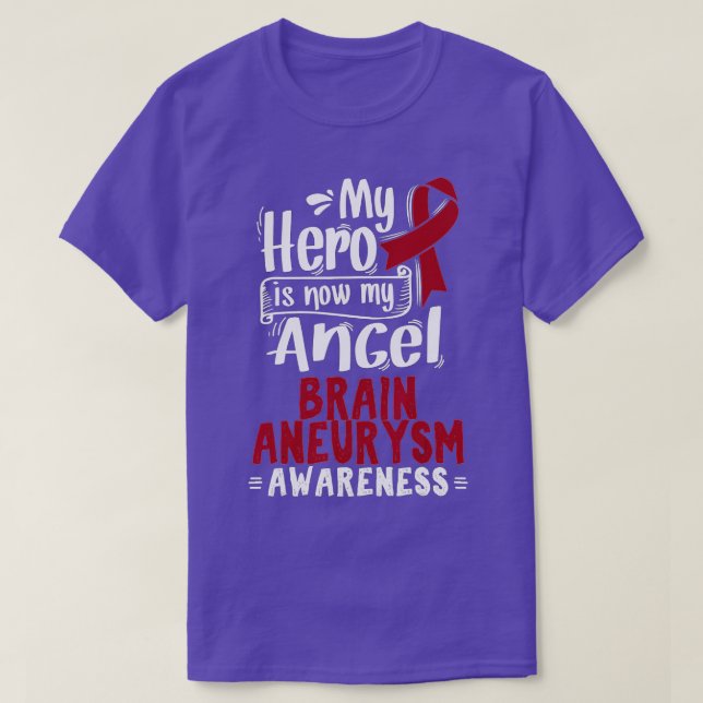 Camiseta Burgundy Awareness Ribbon Brain Aneurysm  (Frente do Design)
