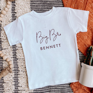 Camiseta Burgundy Big Bro - Nome Personalizado
