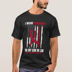 Camiseta Burgundy Pelo Meu Genro Conscientização do Mieloma