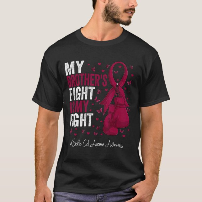 Camiseta Burgundy Ribbon Brother Célula Falsiforme Awarene (Frente)