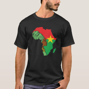 Camiseta Burkina Faso Bandeira África Mapa Patrimônio Ét