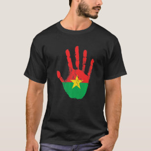 Camiseta Burkina Faso - Bandeira Mão Orgulhosa de Burkina