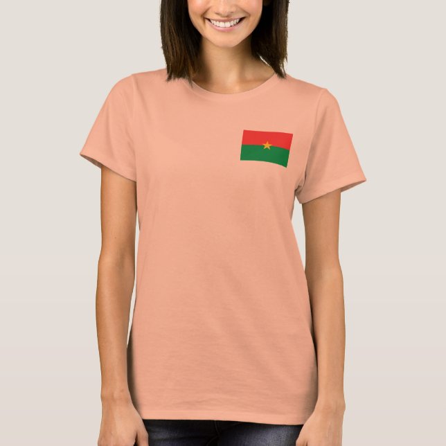 Camiseta Burkina Faso Bandeira + Mapa (Frente)