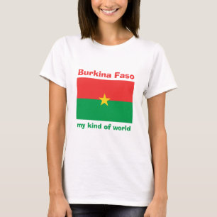 Camiseta Burkina Faso Bandeira + Mapa + Texto