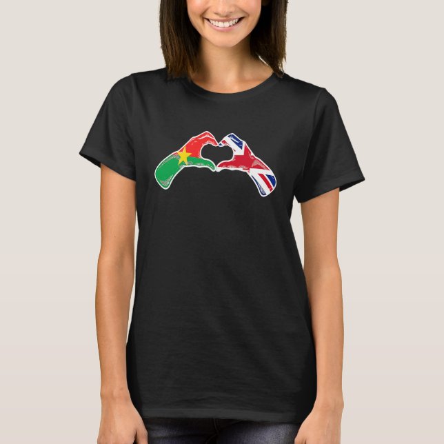 Camiseta Burkina Faso British Flag  Burkinabe British UK He (Frente)
