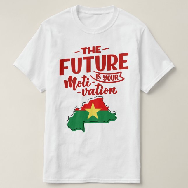 Camiseta Burkina Faso le futur est motivation (Frente do Design)