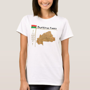 Camiseta Burkina Faso Mapa + Bandeira + Título