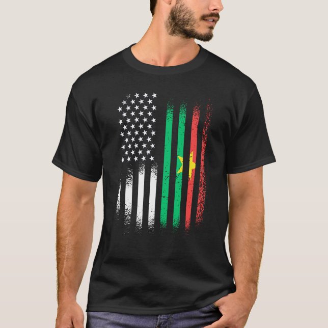 Camiseta Burkinabe American Patriot Grown Country USA Flags (Frente)