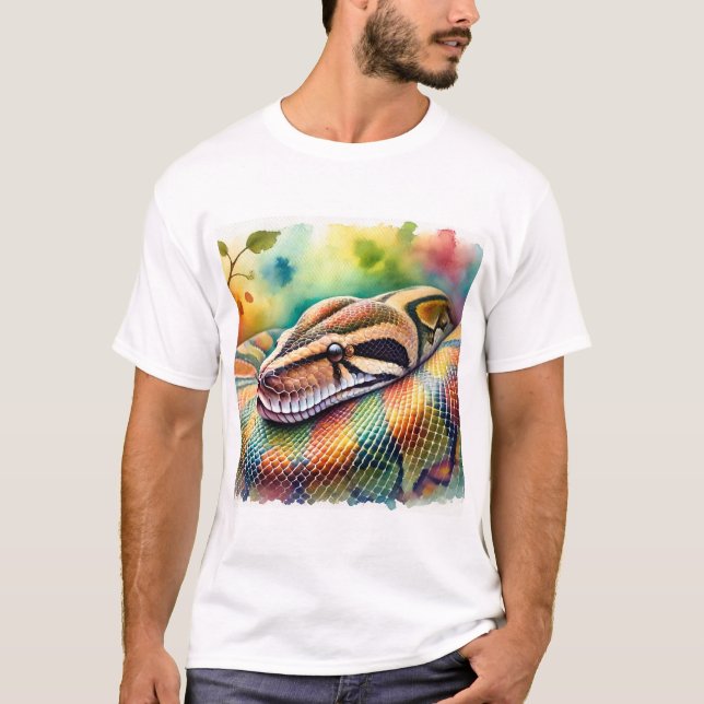Camiseta Burmese Python in Watercolor 140624AREF108 - Water (Frente)
