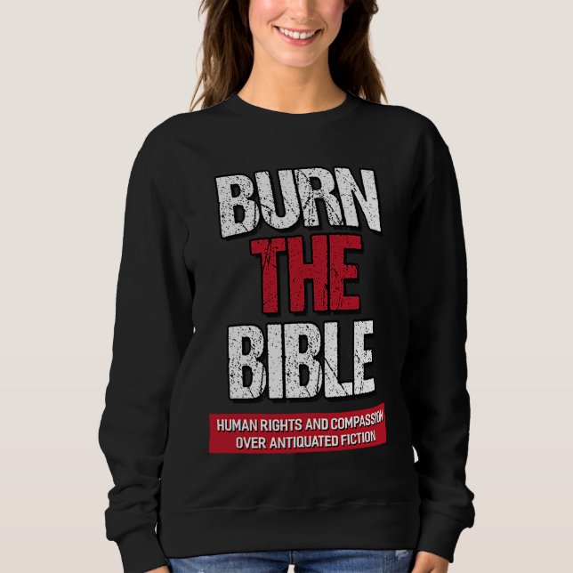 Camiseta Burn The Bible  Athiest Agnostic Statement (Frente)